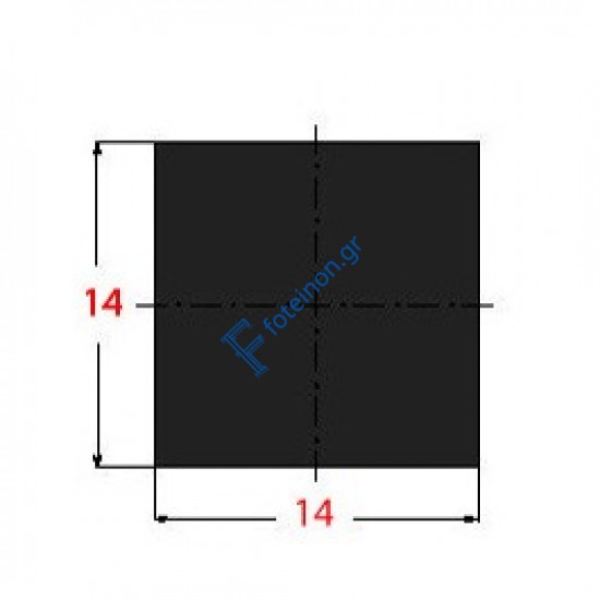 Μασίφ Τετράγωνο Μαύρο 14x14 6m 