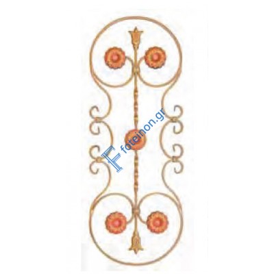 Διακοσμητικό μοτίφ σιδήρου κωδ.(15/61) 16x8 για κάγκελα/περίφραξη