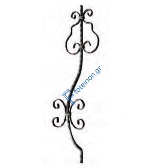 Διακοσμητικό μοτίφ σιδήρου κωδ.(15/71) 14x14 για κάγκελα/περίφραξη