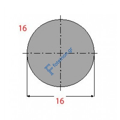 Μασίφ Στρογγυλό Γαλβανιζέ 16x16 6m (Φ16)