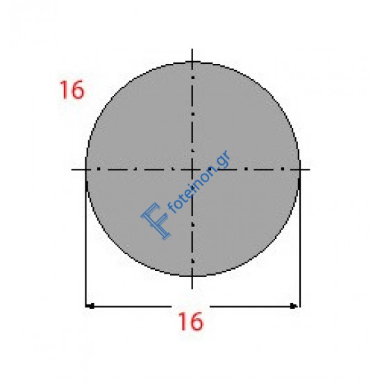 Μασίφ Στρογγυλό Γαλβανιζέ 16x16 6m (Φ16)