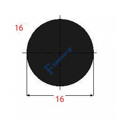 Μασίφ Στρογγυλό Μαύρο 16x16 6m (Φ16)