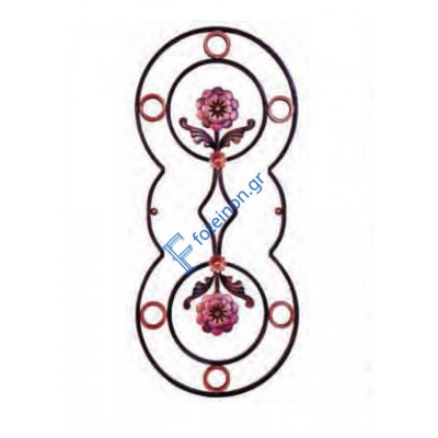 Διακοσμητικό μοτίφ σιδήρου κωδ.(1/64) 16x8 για κάγκελα/περίφραξη