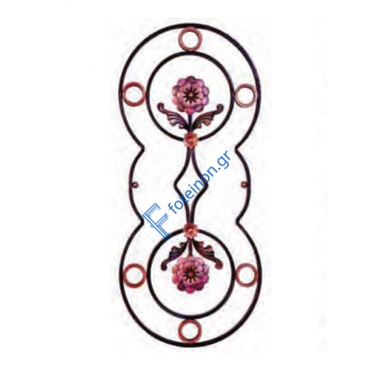 Διακοσμητικό μοτίφ σιδήρου κωδ.(1/64) 16x8 για κάγκελα/περίφραξη