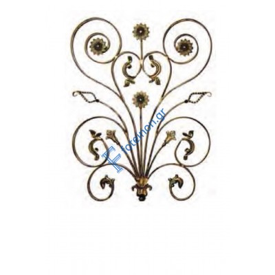 Διακοσμητικό μοτίφ σιδήρου κωδ.(1/66) 16x8 για κάγκελα/περίφραξη