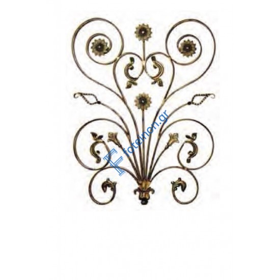 Διακοσμητικό μοτίφ σιδήρου κωδ.(1/66) 16x8 για κάγκελα/περίφραξη