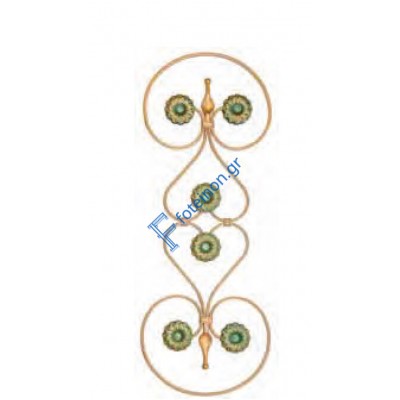 Διακοσμητικό μοτίφ σιδήρου κωδ.(16/61) 12x6 για κάγκελα/περίφραξη