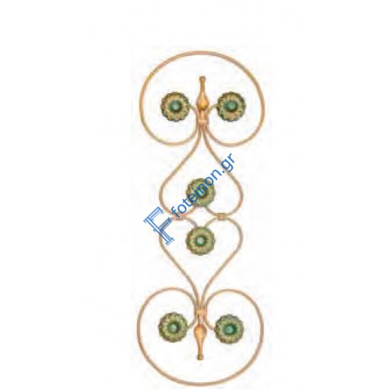 Διακοσμητικό μοτίφ σιδήρου κωδ.(16/61) 12x6 για κάγκελα/περίφραξη