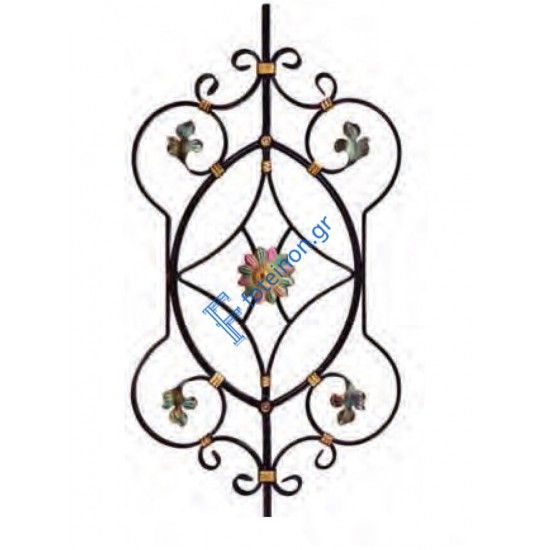 Διακοσμητικό μοτίφ σιδήρου κωδ.(17/67) 12x12 για κάγκελα/περίφραξη