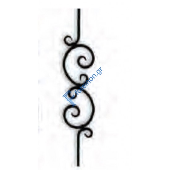 Διακοσμητικό μοτίφ σιδήρου κωδ.(16/73) 12x12 για κάγκελα/περίφραξη