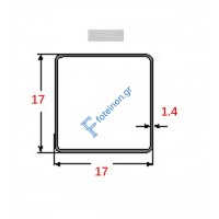 Στραντζαριστό 17x17x1.4mm Γαλβανιζέ ενισχυμένου τύπου 5m