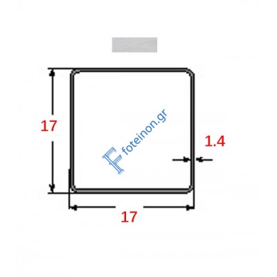Στραντζαριστό 17x17x1.4mm Γαλβανιζέ ενισχυμένου τύπου 5m