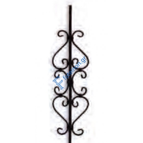 Διακοσμητικό μοτίφ σιδήρου κωδ.(18/74) 12x12 για κάγκελα/περίφραξη