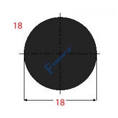 Μασίφ Στρογγυλό Μαύρο 18x18 6m (Φ18)