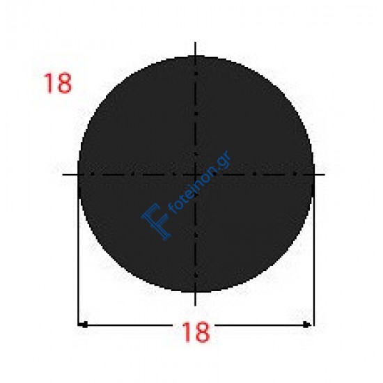 Μασίφ Στρογγυλό Μαύρο 18x18 6m (Φ18)