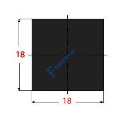 Μασίφ Τετράγωνο Μαύρο 18x18 6m 