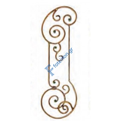 Διακοσμητικό μοτίφ σιδήρου κωδ.(19/61) 16x8 για κάγκελα/περίφραξη