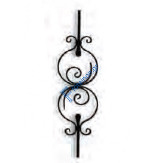 Διακοσμητικό μοτίφ σιδήρου κωδ.(20/73) 12x12 για κάγκελα/περίφραξη