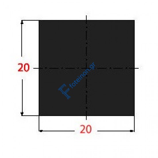 Μασίφ Τετράγωνο Μαύρο 20x20 6m 
