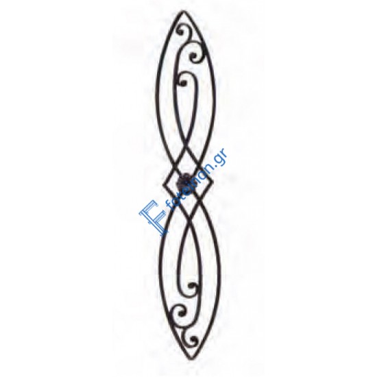 Διακοσμητικό μοτίφ σιδήρου κωδ.(23/75) 14x8 για κάγκελα/περίφραξη