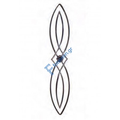 Διακοσμητικό μοτίφ σιδήρου κωδ.(24/75) 14x8 για κάγκελα/περίφραξη