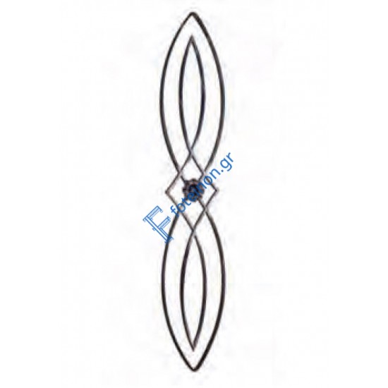 Διακοσμητικό μοτίφ σιδήρου κωδ.(24/75) 14x8 για κάγκελα/περίφραξη