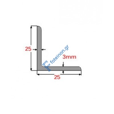 Γωνία Γαλβανιζέ 25x25x3mm 6m