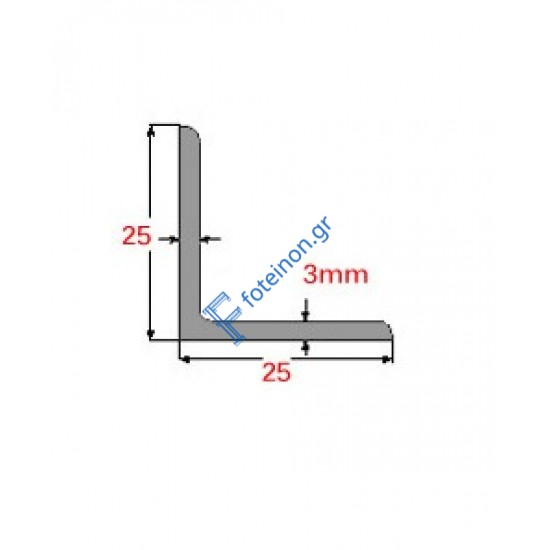 Γωνία Γαλβανιζέ 25x25x3mm 6m
