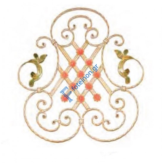 Διακοσμητικό μοτίφ σιδήρου κωδ.(2/60) 16x8 για κάγκελα/περίφραξη