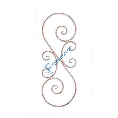 Διακοσμητικό μοτίφ σιδήρου κωδ.(2/62) 14x14 για κάγκελα/περίφραξη