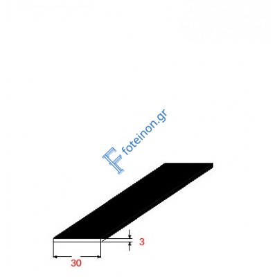 Λάμα 30x3mm Μαύρη 6m