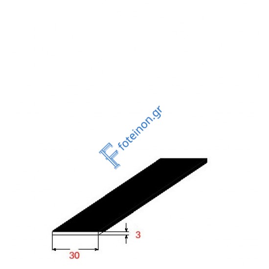 Λάμα 30x3mm Μαύρη 4m