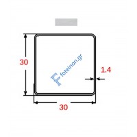 Στραντζαριστό 30x30x1.4mm Γαλβανιζέ ενισχυμένου τύπου 5m