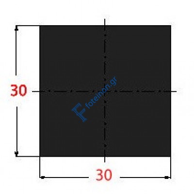 Μασίφ Τετράγωνο Μαύρο 30x30 6m