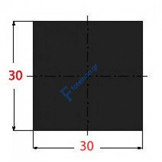 Μασίφ Τετράγωνο Μαύρο 30x30 6m