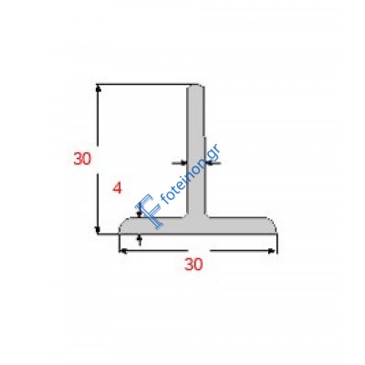 Ταύ Γαλβανιζέ 30x30x4mm 6m