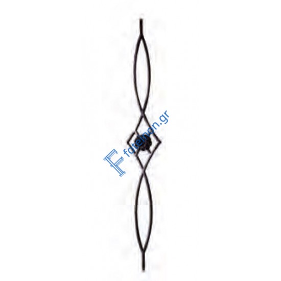 Διακοσμητικό μοτίφ σιδήρου κωδ.(35/75) 14x8 για κάγκελα/περίφραξη