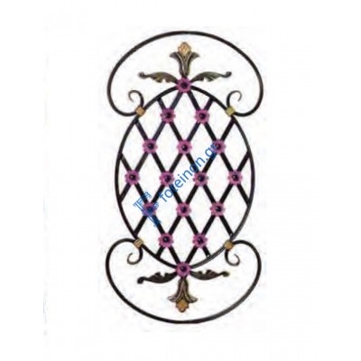 Διακοσμητικό μοτίφ σιδήρου κωδ.(3/64) 16x8 για κάγκελα/περίφραξη