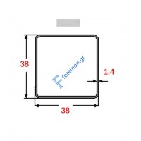 Στραντζαριστό 38x38x1.4mm Γαλβανιζέ ενισχυμένου τύπου 5m