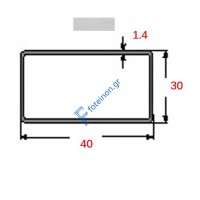 Στραντζαριστό 40x30x1.4mm Γαλβανιζέ ενισχυμένου τύπου 5m