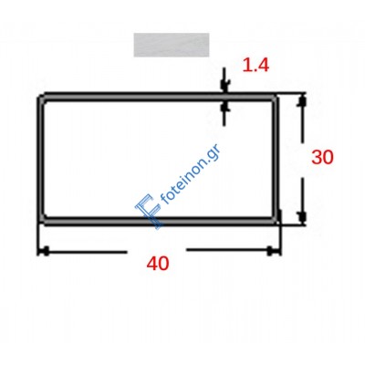 Στραντζαριστό 40x30x1.4mm Γαλβανιζέ ενισχυμένου τύπου 5m