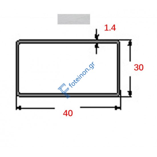 Στραντζαριστό 40x30x1.4mm Γαλβανιζέ ενισχυμένου τύπου 5m