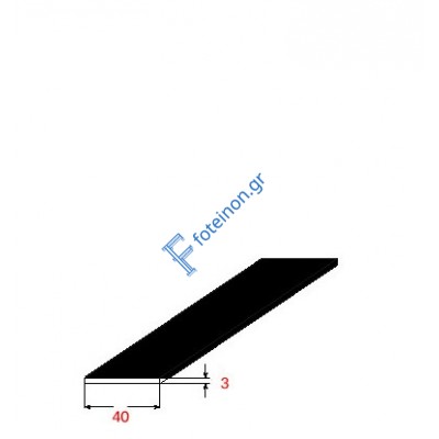 Λάμα 40x3mm Μαύρη 4m