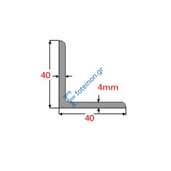 Γωνία Γαλβανιζέ 40x40x4mm 6m