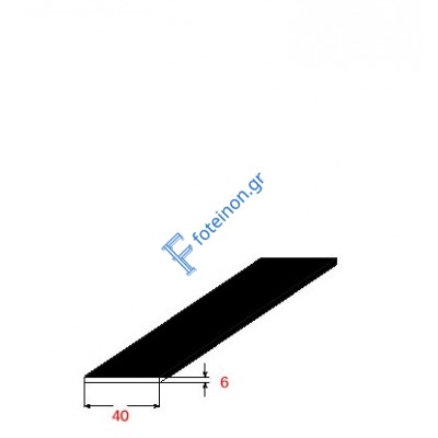Λάμα 40x6mm Μαύρη 6m