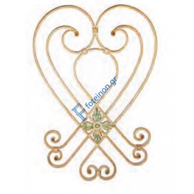 Διακοσμητικό μοτίφ σιδήρου κωδ.(4/60) 16x8 για κάγκελα/περίφραξη