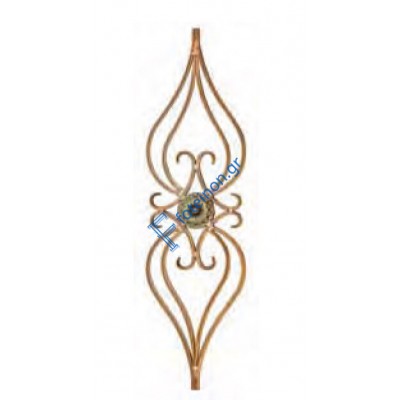 Διακοσμητικό μοτίφ σιδήρου κωδ.(4/62) 16x8 για κάγκελα/περίφραξη