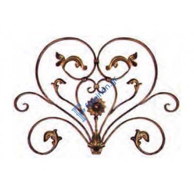 Διακοσμητικό μοτίφ σιδήρου κωδ.(4/64) 16x8 για κάγκελα/περίφραξη
