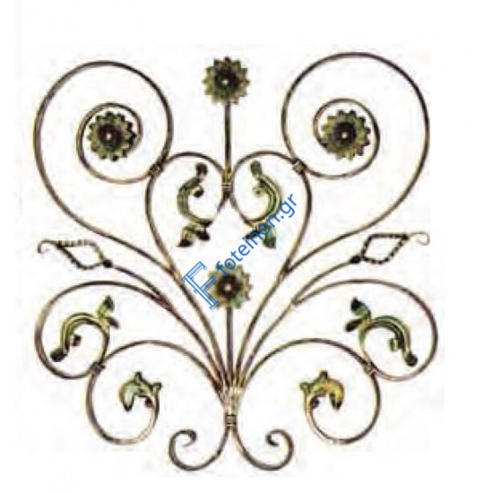 Διακοσμητικό μοτίφ σιδήρου κωδ.(4/66) 16x8 για κάγκελα/περίφραξη