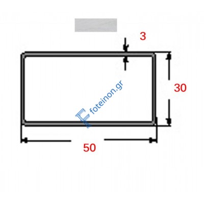 Κοιλοδοκός 50x30x3mm Γαλβανιζέ 6m